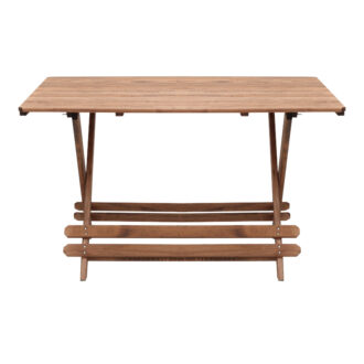 Alternative view of Τραπέζι πτυσσόμενο Queen Megapap από ξύλο οξιάς σε χρώμα καρυδί εμποτισμού 120x80x75εκ.