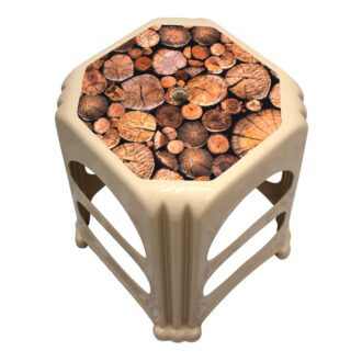 Alternative view of Σκαμπώ πολυπροπυλενίου στοιβαζόμενο Desia Megapap χρώμα μπεζ 37x37x45εκ.