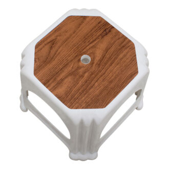 Alternative view of Σκαμπώ πολυπροπυλενίου στοιβαζόμενο Desia Megapap χρώμα λευκό 35x35x32εκ.