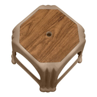 Alternative view of Σκαμπώ πολυπροπυλενίου στοιβαζόμενο Desia Megapap χρώμα μπεζ 35x35x32εκ.