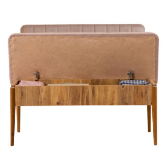 Alternative view of Καναπές διθέσιος - Παγκάκι Alden Megapap από μελαμίνη - βελούδο χρώμα μπεζ 110x40x85εκ.
