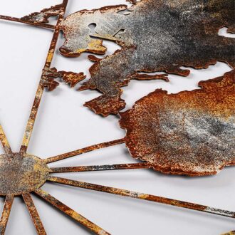 Alternative view of Διακοσμητικό τοίχου World Map Megapap μεταλλικό χρώμα μαύρο - bronze 120x60εκ.