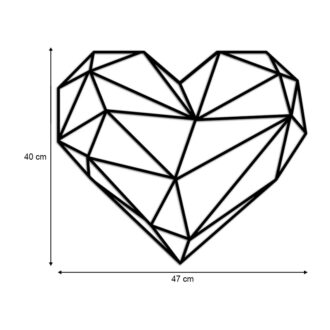 Alternative view of Διακοσμητικό τοίχου Heart Megapap μεταλλικό χρώμα μαύρο 47x40εκ.