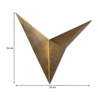 Alternative view of Απλίκα τοίχου Bird Megapap μεταλλική χρώμα χρυσό vintage 34x5x34εκ.
