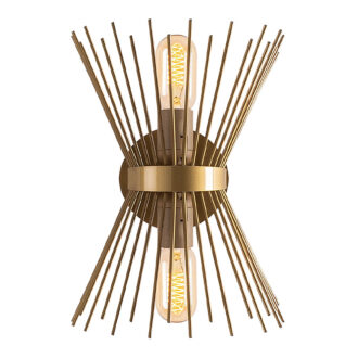 Απλίκα τοίχου Kirpi Megapap E27 μεταλλική χρώμα χρυσό 23x5x33εκ.