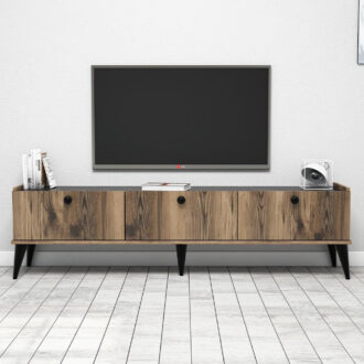 Alternative view of Έπιπλο τηλεόρασης Lidya Megapap χρώμα καρυδί - μαύρο εφέ μαρμάρου 180x35x49εκ.