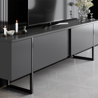Alternative view of Έπιπλο τηλεόρασης Luxe Megapap χρώμα ανθρακί 180x30x50εκ.