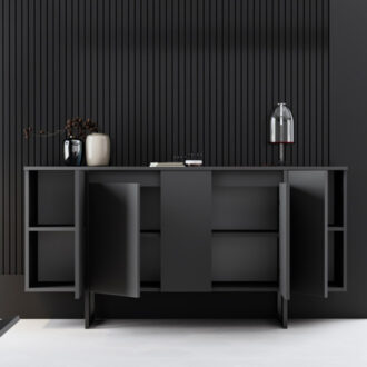 Alternative view of Μπουφές Luxe Megapap χρώμα ανθρακί 160x35x80εκ.