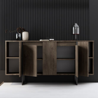 Alternative view of Μπουφές Luxe Megapap χρώμα καρυδί 160x35x80εκ.