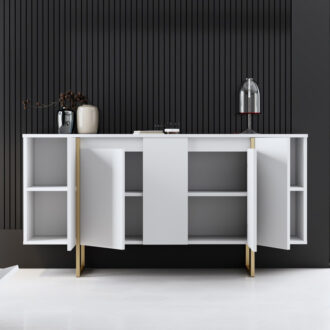 Alternative view of Μπουφές Luxe Megapap χρώμα λευκό - χρυσό 160x35x80εκ.