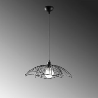 Alternative view of Φωτιστικό οροφής Farac Megapap E27 μεταλλικό μονόφωτο χρώμα μαύρο Ø50x31/111εκ.