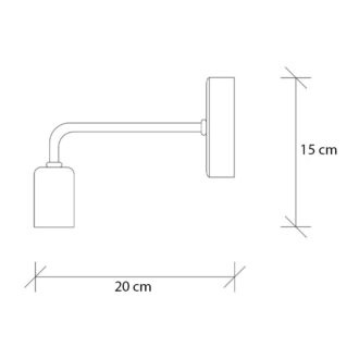 Alternative view of Απλίκα τοίχου Aven Megapap E27 μεταλλική χρώμα μαύρο 8x20x15εκ.