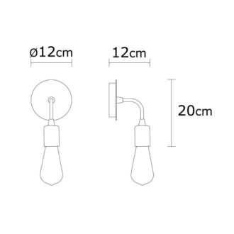 Alternative view of Απλίκα τοίχου Arken Megapap E27 μεταλλική χρώμα χρυσό vintage 12x12x20εκ.