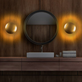 Alternative view of Απλίκα τοίχου Led Mimoza Megapap μεταλλική χρώμα χρυσό 25x16x25εκ.