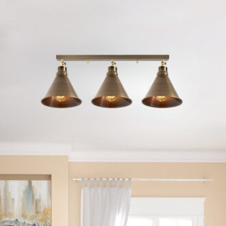 Alternative view of Φωτιστικό οροφής Arden Megapap E27 μεταλλικό τρίφωτο χρώμα χρυσό vintage 72x20x26εκ.