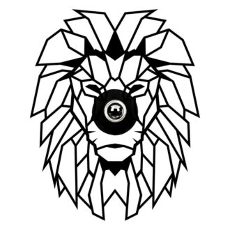 Απλίκα τοίχου Lion Megapap E27 MDF χρώμα μαύρο 39x12x49εκ.