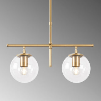 Alternative view of Φωτιστικό οροφής Nilufer Megapap E27 μεταλλικό δίφωτο χρώμα χρυσό 52x15x76εκ.