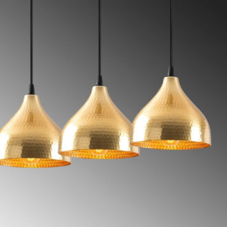 Alternative view of Φωτιστικό οροφής Fida Megapap E27 μεταλλικό τρίφωτο χρώμα χρυσό 68x18x114εκ.