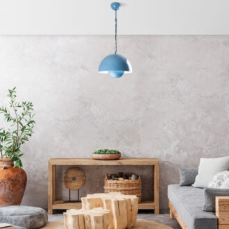 Alternative view of Φωτιστικό οροφής Neptun Megapap E27 μεταλλικό μονόφωτο χρώμα γαλάζιο Ø30x70εκ.