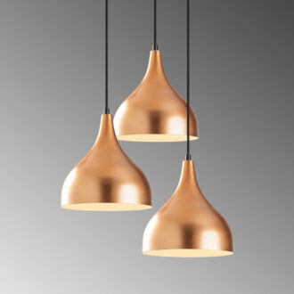 Alternative view of Φωτιστικό οροφής Oslo Megapap E27 μεταλλικό τρίφωτο χρώμα χάλκινο 47x30x122εκ.