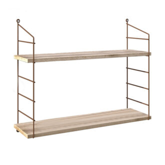 Alternative view of Ραφιέρα τοίχου Armoni Megapap χρώμα sacramento oak - καφέ μέταλλο 72x20x58εκ.