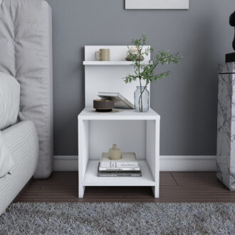 Alternative view of Κομοδίνο Ulman Megapap χρώμα λευκό 35x37x72εκ.