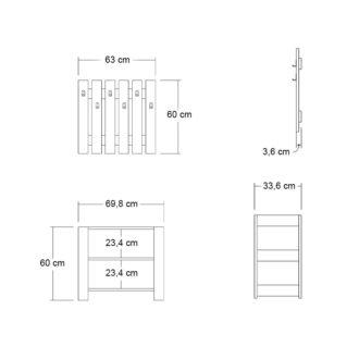 Alternative view of Έπιπλο εισόδου Friends Megapap χρώμα καρυδί 69,8x33,6x60εκ.