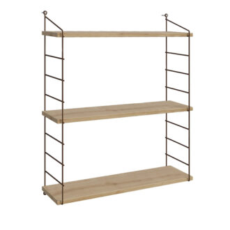 Alternative view of Ραφιέρα τοίχου Armoni Megapap χρώμα sapphire oak - καφέ μέταλλο 72x20x85εκ.