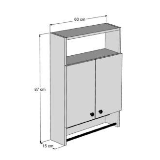 Alternative view of Ντουλάπι μπάνιου επιτοίχιο Ela Megapap χρώμα καρυδί 60x15x87εκ.