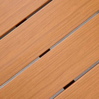 Alternative view of Τραπέζι κήπου Poseidon Megapap μέταλλο - ξύλο χρώμα μαύρο - καρυδί 180x92x75εκ.