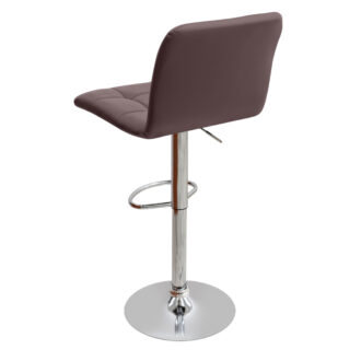 Alternative view of Σκαμπό μπαρ Carmelo Megapap με ρυθμιζόμενο ύψος PU καφέ - βάση χρωμίου 45x42x90/113εκ.