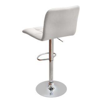 Alternative view of Σκαμπό μπαρ Carmelo Megapap με ρυθμιζόμενο ύψος PU λευκό - βάση χρωμίου 45x42x90/113εκ.