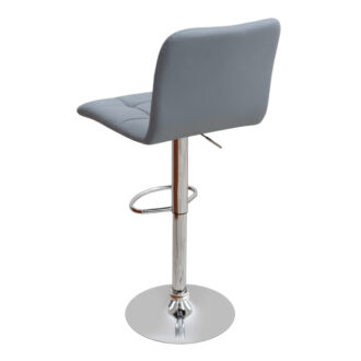 Alternative view of Σκαμπό μπαρ Carmelo Megapap με ρυθμιζόμενο ύψος PU γκρι - βάση χρωμίου 45x42x90/113εκ.