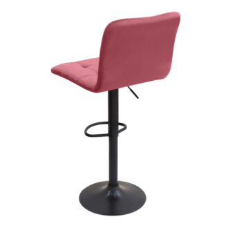 Alternative view of Σκαμπό μπαρ Carmelo Megapap με ρυθμιζόμενο ύψος βελούδο σάπιο μήλο - βάση μαύρο ματ 45x42x90/113εκ.