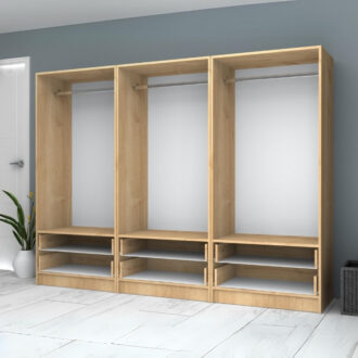 Alternative view of Ντουλάπα ρούχων Ricardo Megapap εξάφυλλη με συρτάρια χρώμα φυσικό οξιάς 240x51,8x181εκ.