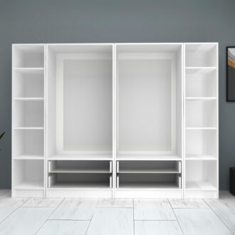 Alternative view of Ντουλάπα ρούχων Ricardo Megapap εξάφυλλη με συρτάρια χρώμα λευκό 240x51,8x181εκ.