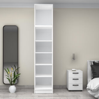 Alternative view of Ντουλάπα ρούχων Victoria Megapap μονόφυλλη με πατάρι χρώμα λευκό 50x60x240εκ.