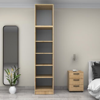 Alternative view of Ντουλάπα ρούχων Victoria Megapap μονόφυλλη με πατάρι χρώμα φυσικό οξιάς 50x60x240εκ.