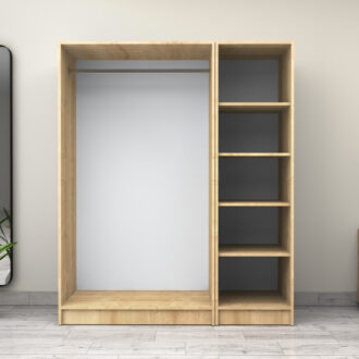 Alternative view of Ντουλάπα ρούχων Victoria Megapap τρίφυλλη χρώμα φυσικό οξιάς 150x60x181εκ.