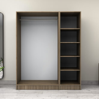 Alternative view of Ντουλάπα ρούχων Victoria Megapap τρίφυλλη χρώμα καρυδί 150x60x181εκ.