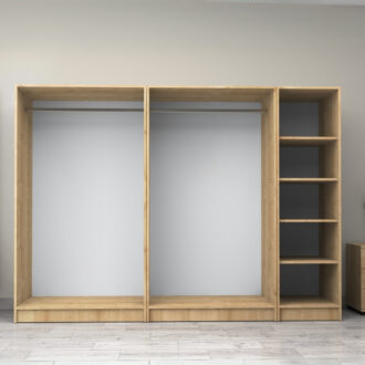 Alternative view of Ντουλάπα ρούχων Victoria Megapap πεντάφυλλη χρώμα φυσικό οξιάς 250x60x181εκ.