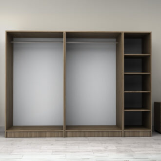 Alternative view of Ντουλάπα ρούχων Victoria Megapap πεντάφυλλη χρώμα καρυδί 250x60x181εκ.