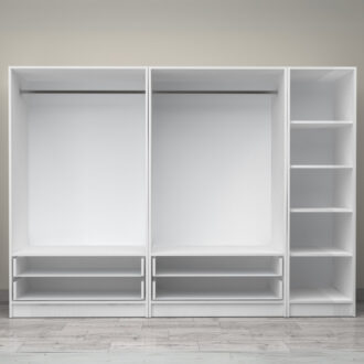 Alternative view of Ντουλάπα ρούχων Victoria Megapap πεντάφυλλη με συρτάρια χρώμα λευκό 250x60x181εκ.