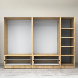 Alternative view of Ντουλάπα ρούχων Victoria Megapap πεντάφυλλη με συρτάρια χρώμα φυσικό οξιάς 250x60x181εκ.