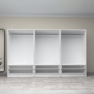 Alternative view of Ντουλάπα ρούχων Victoria Megapap εξάφυλλη με συρτάρια χρώμα λευκό 300x60x181εκ.