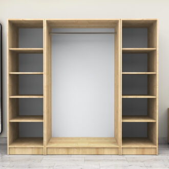 Alternative view of Ντουλάπα ρούχων Victoria Megapap τετράφυλλη χρώμα φυσικό οξιάς 200x60x181εκ.