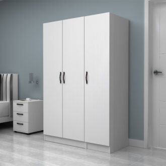 Alternative view of Ντουλάπα ρούχων Vivian Megapap τρίφυλλη χρώμα λευκό 120x51,8x181εκ.