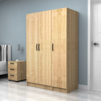 Alternative view of Ντουλάπα ρούχων Vivian Megapap τρίφυλλη χρώμα φυσικό οξιάς 120x51,8x181εκ.
