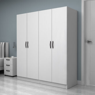 Alternative view of Ντουλάπα ρούχων Vivian Megapap τετράφυλλη χρώμα λευκό 160x51,8x181εκ.