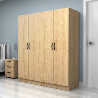 Alternative view of Ντουλάπα ρούχων Vivian Megapap τετράφυλλη χρώμα φυσικό οξιάς 160x51,8x181εκ.